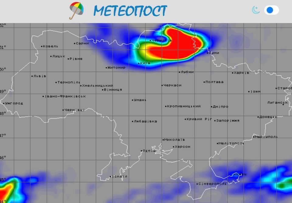 Карта погоды в Украине 18 апреля.