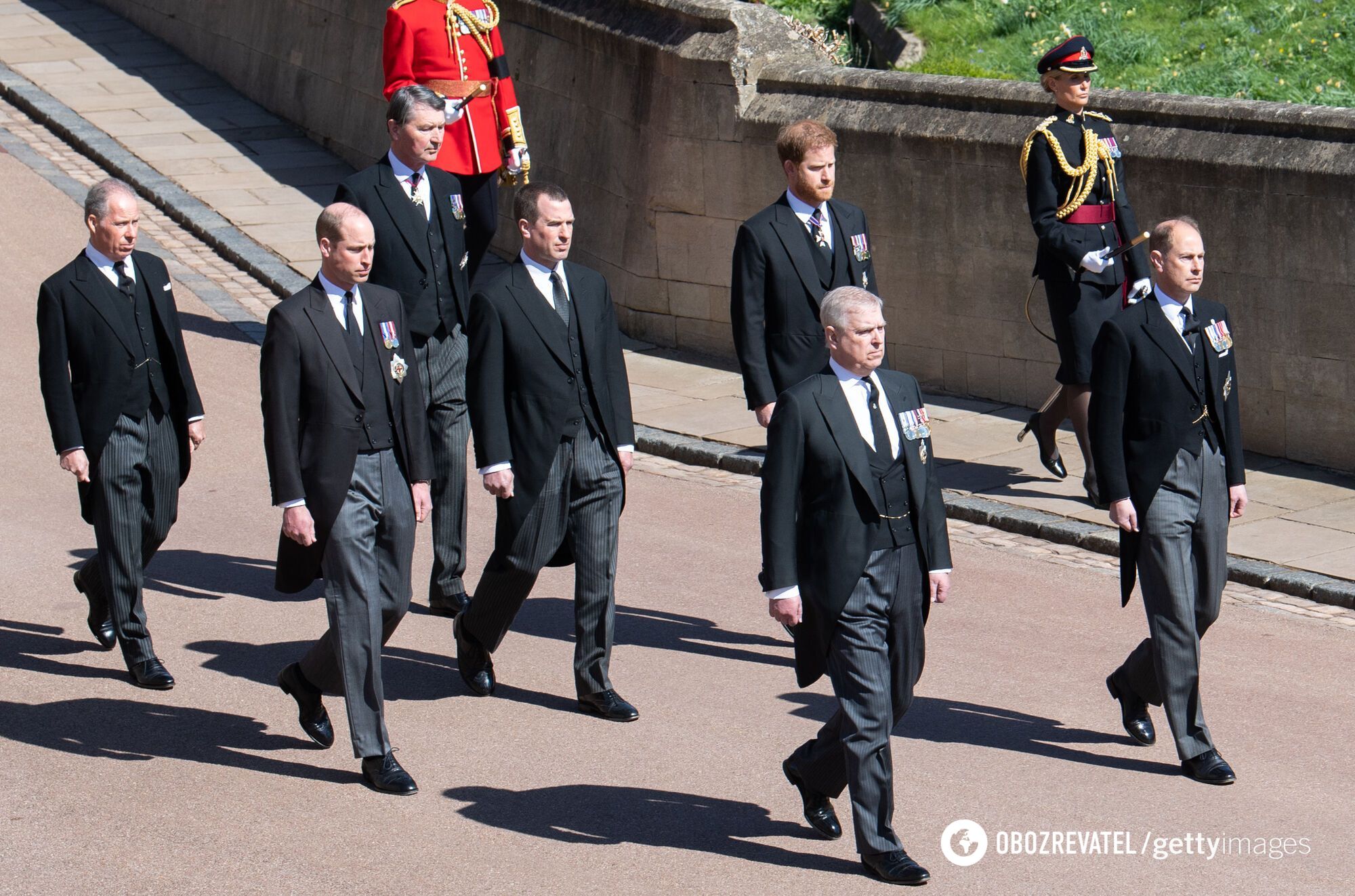 Принц Гарри на похоронах принца Филиппа.