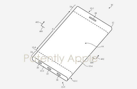 Apple показала патент складного безрамкового iPhone