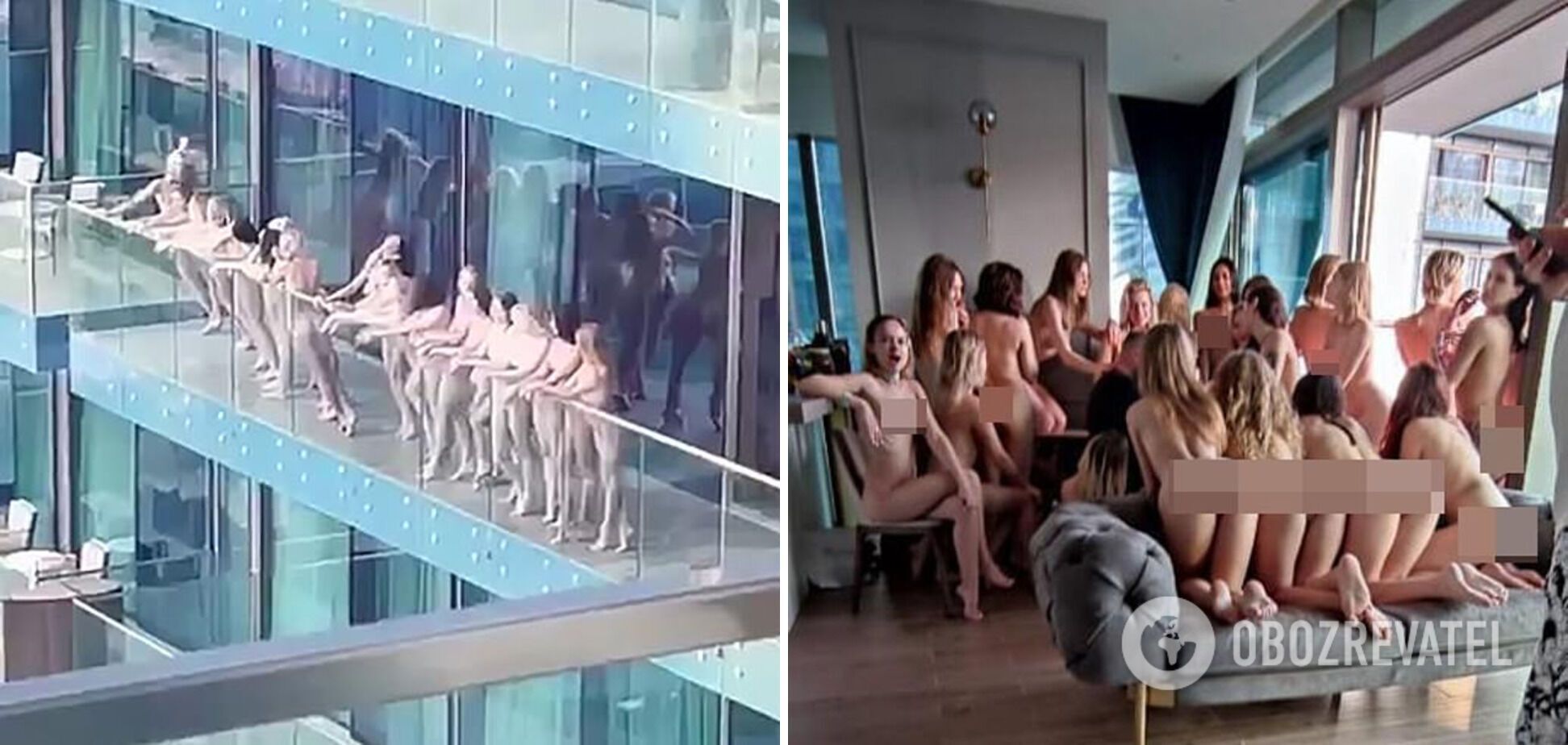 Молодые девушки позировали полностью обнаженными на балконе отеля в Дубае