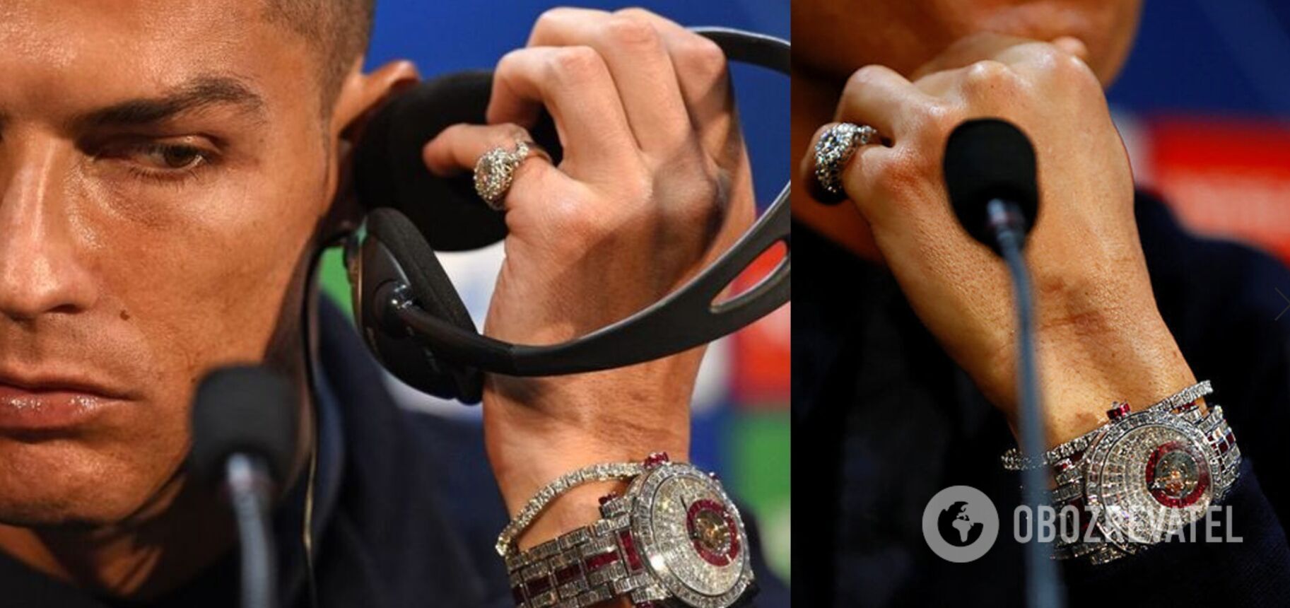 36-річний футболіст Кріштіану Роналду носить годинник вартістю майже півтора мільйона долларів