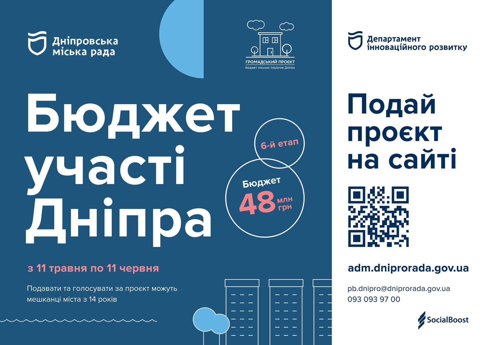 Голосування за проєкти VI етапу Бюджету участі Дніпра триватиме восени