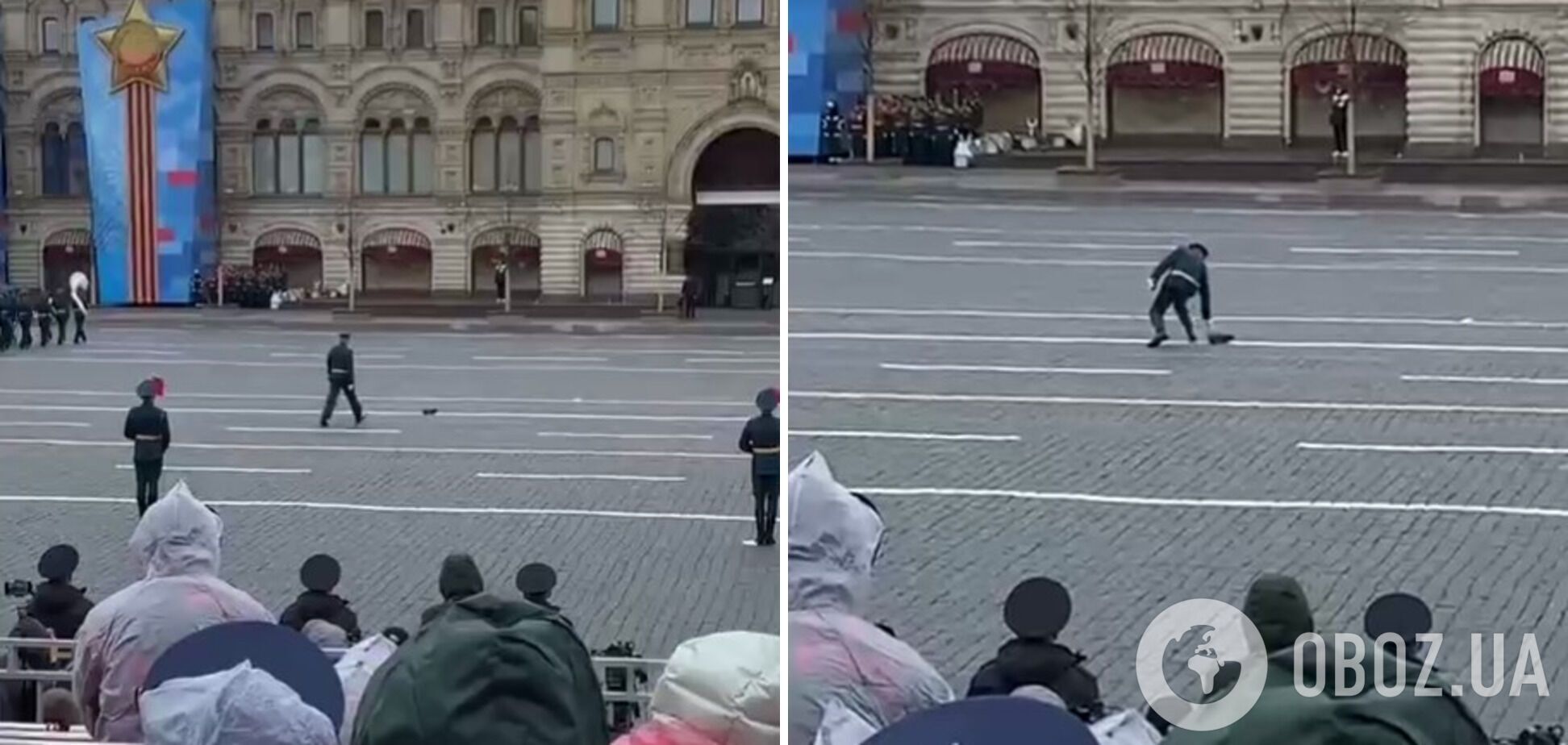 Российский военный потерял сапог на Красной площади