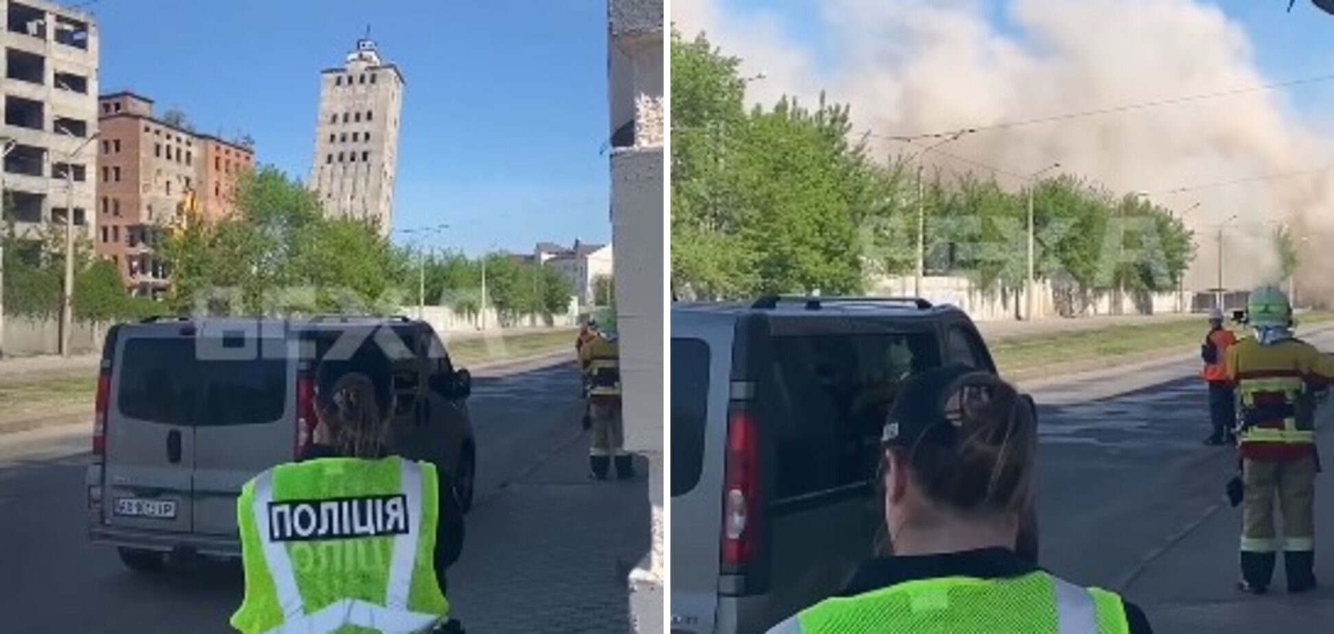 За підривом спостерігали місцеві жителі, рятувальники і поліція