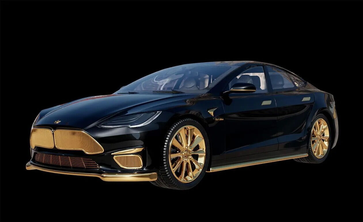 Tesla Excellence покрыли золотом 999 пробы.