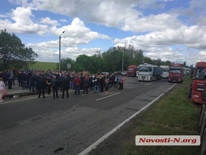 Блокирование движения на трассе под Николаевом.