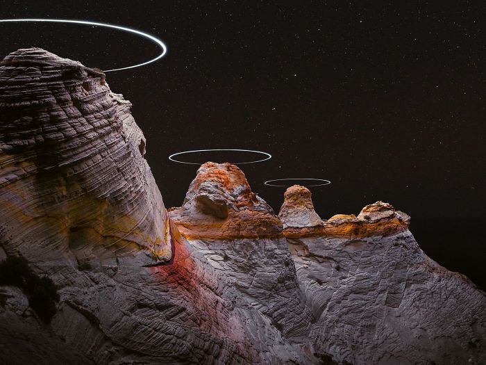 Фото сделано из беспилотников, которые летают над горами.