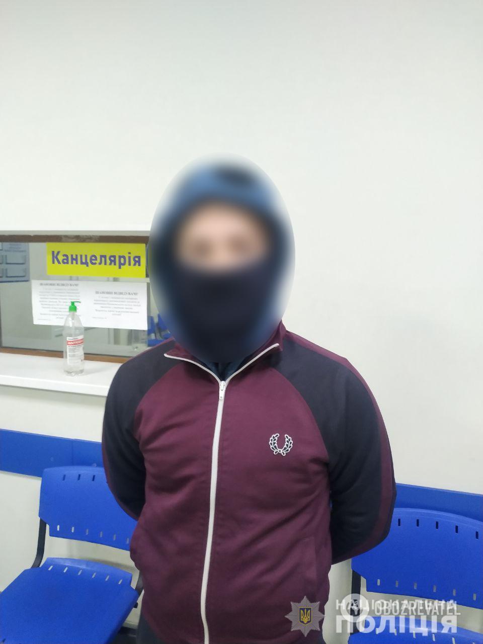 Задержанный правонарушитель в Одессе