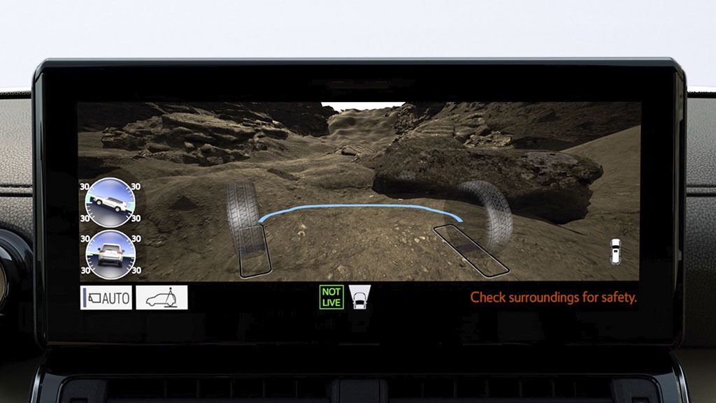 Cистема Multi-Terrain Monitor показує на дисплеї об'ємне зображення того, що відбувається під днищем і навколо автомобіля