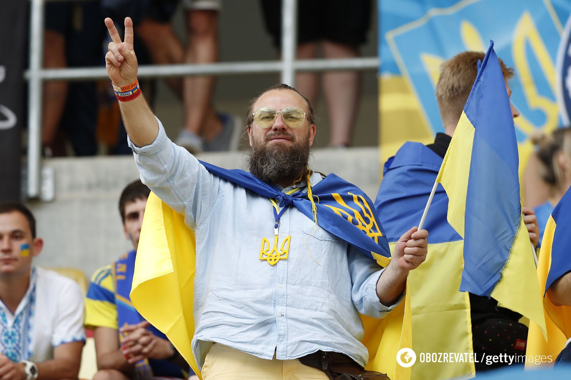 Украинский болельщик на матче Евро-2020