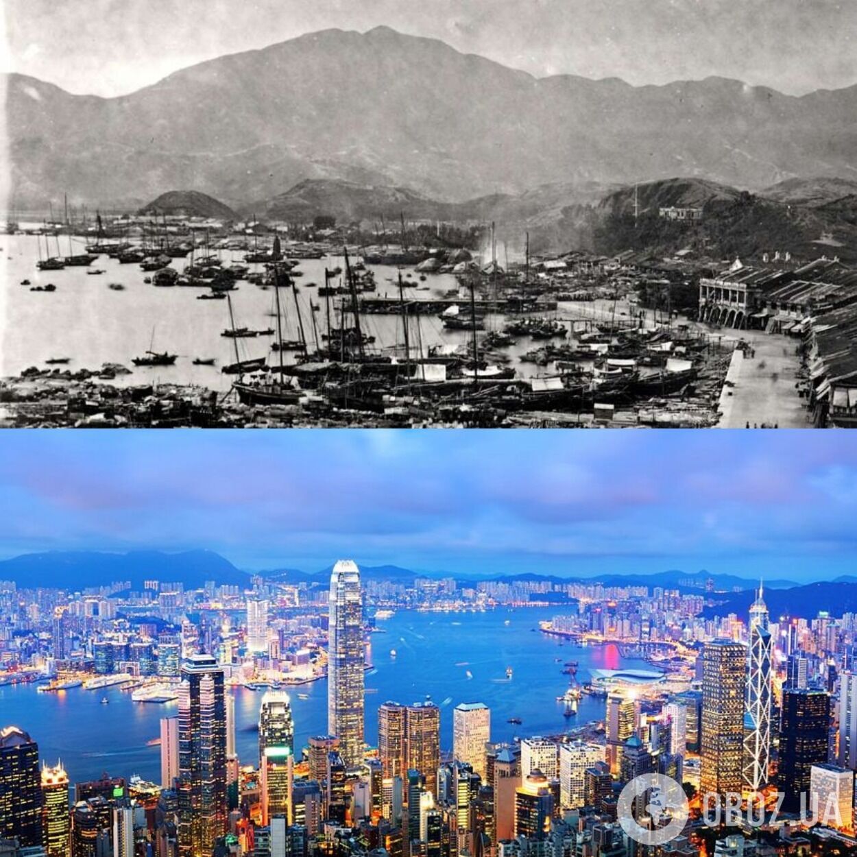 Гонконг в 1900 году и сейчас