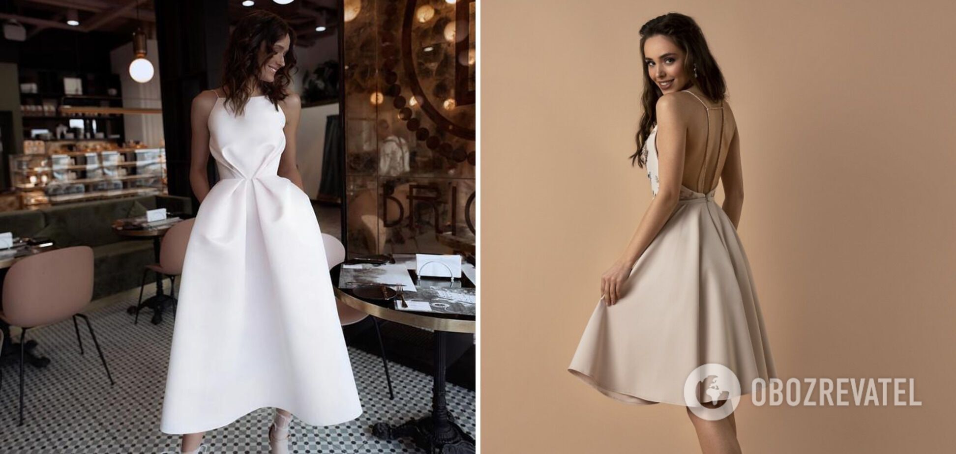 Мінімалістична біла сукня довжини міді пасуватиме будь-якій фігурі