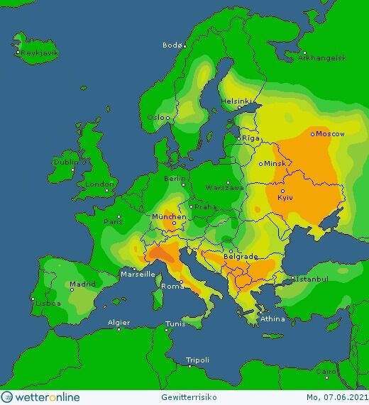 7 червня в Україні очікуються грози