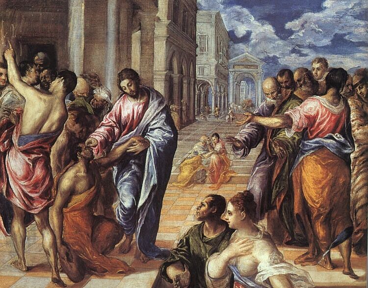 "Христос, що зціляє сліпого", Ель Греко, 1570 рік