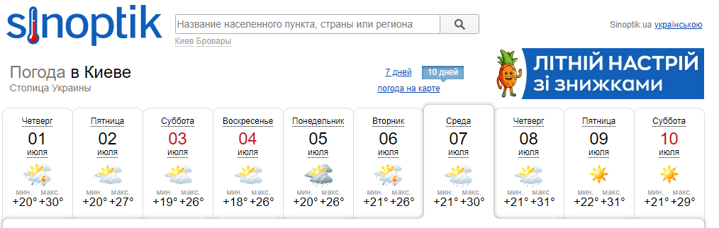 До Києва повернеться спека.