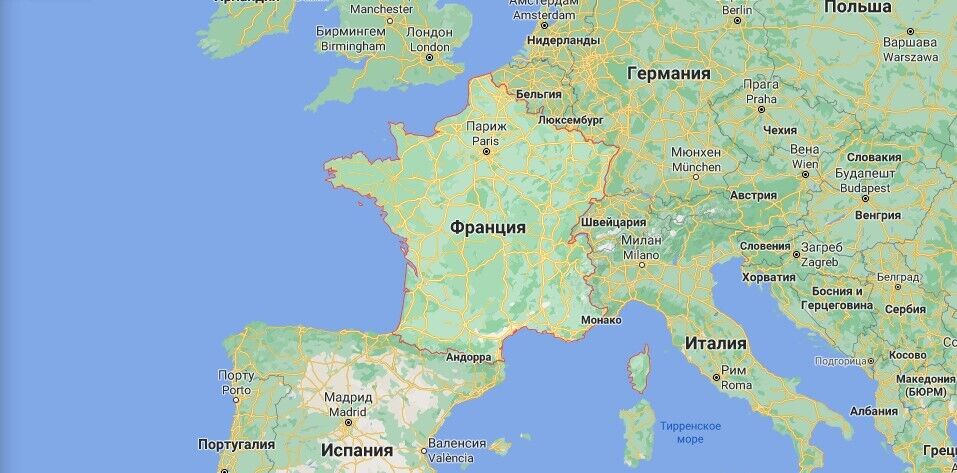 Где находится Франция на карте