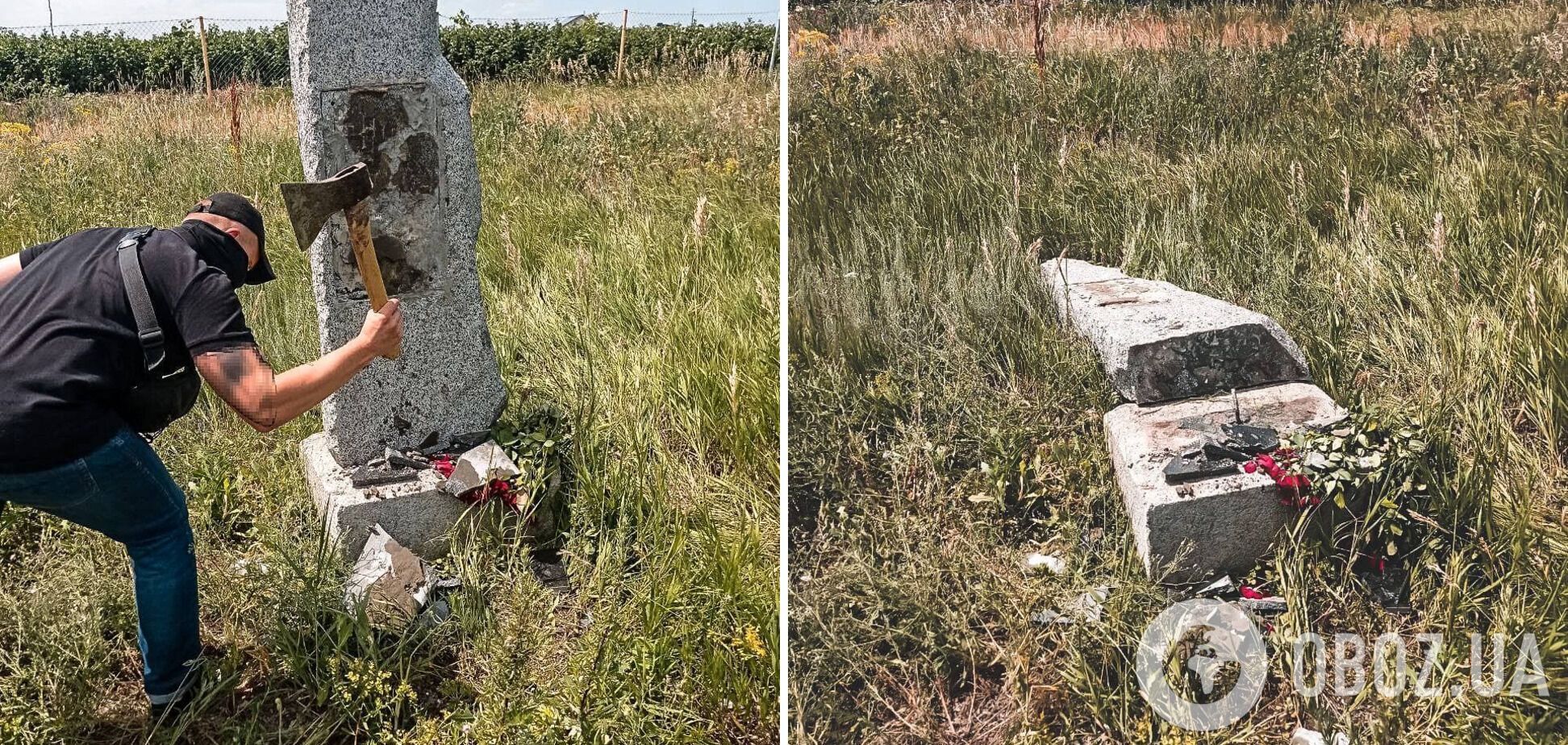 Активісти розбили скандальний знак одразу після його відновлення представниками ОПЗЖ