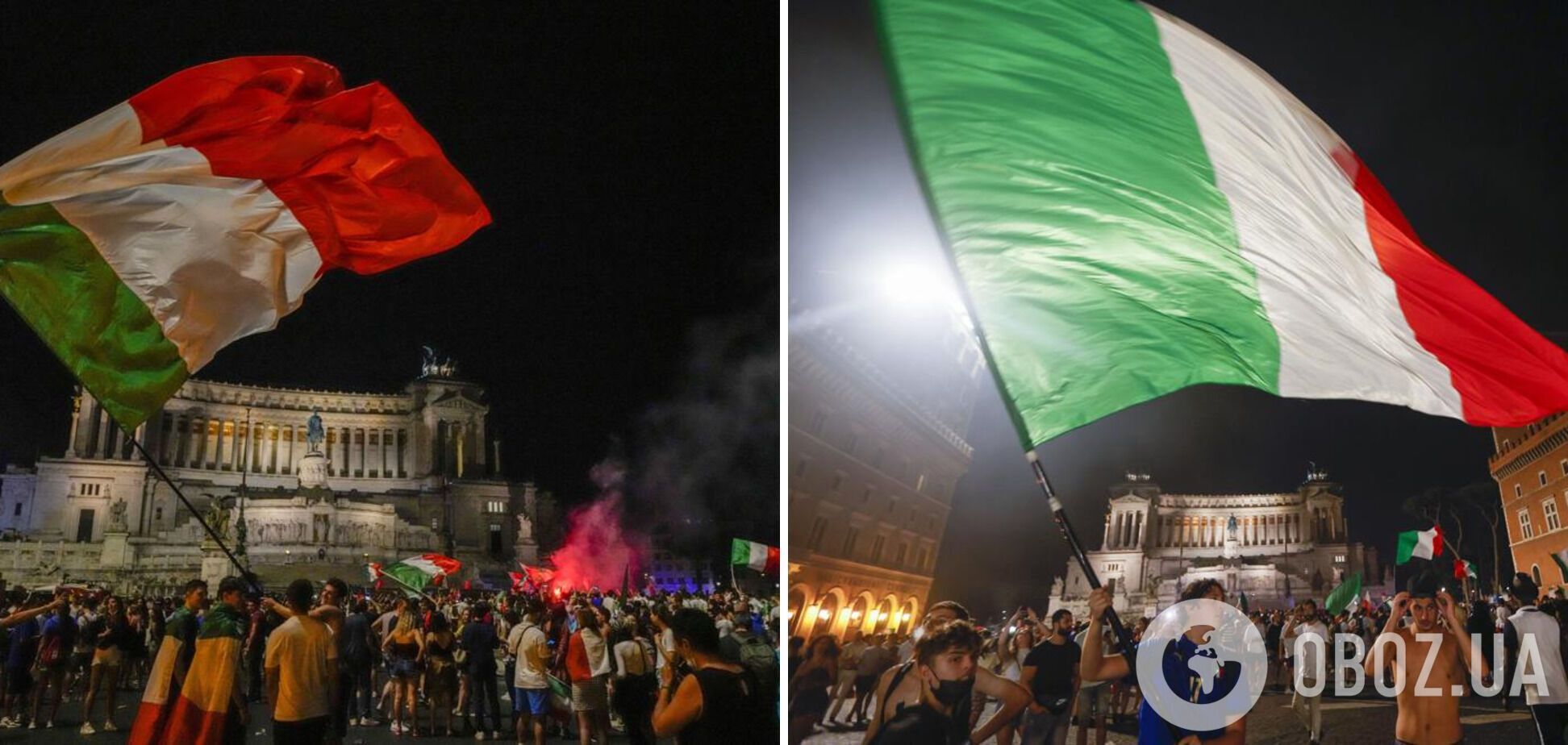 В Риме фанаты праздновали победу сборной на площади Пьяцца-дель-Пополо