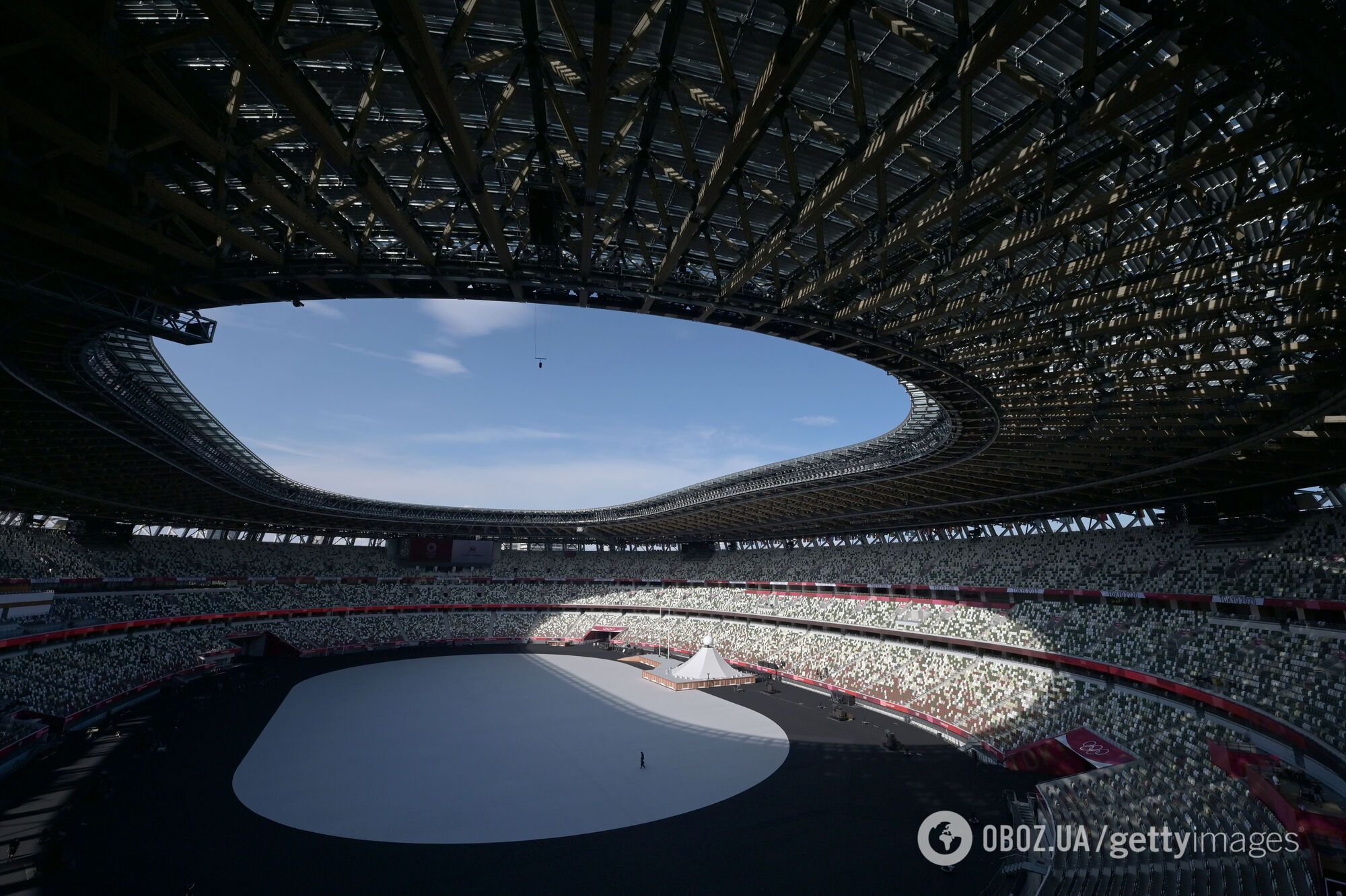 Стадион готовят к церемонии открытия Олимпиады-2020.