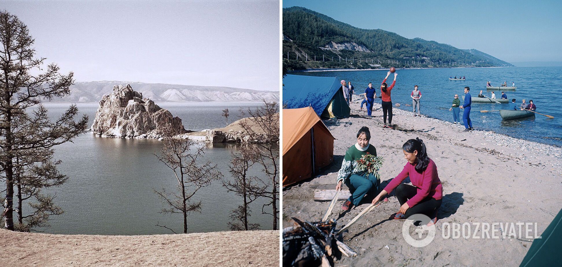 Молодежь приезжала на Байкал с палатками.