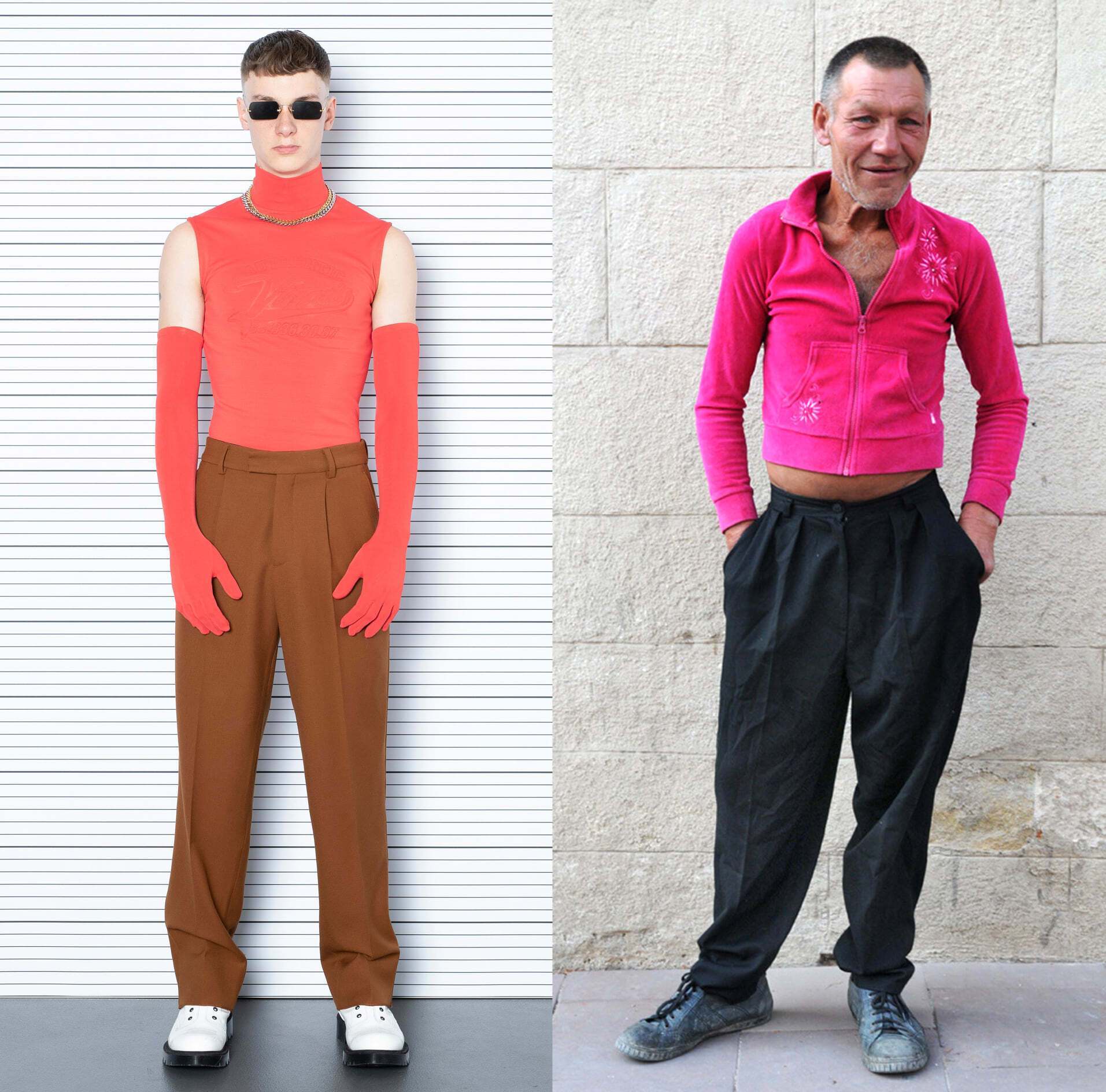 Бездомный VS модель бренда Vetements.