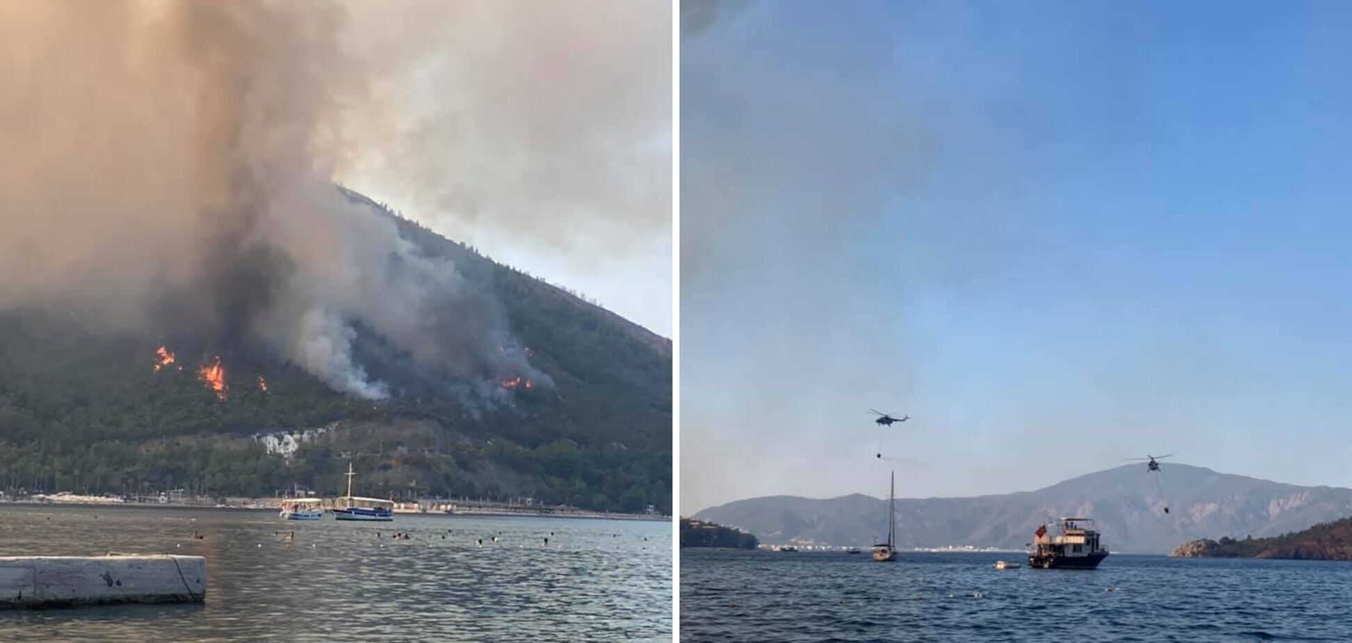 Дороги в местности окутало дымом