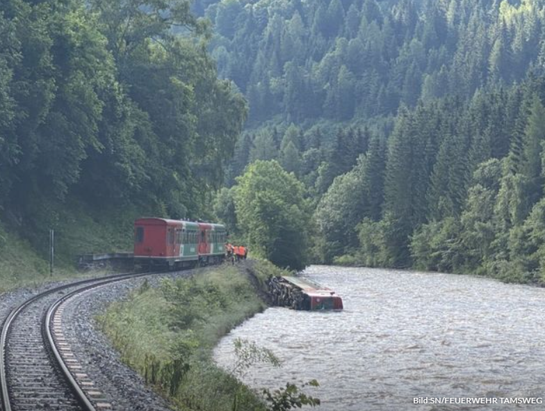 Поїзд упав у річку