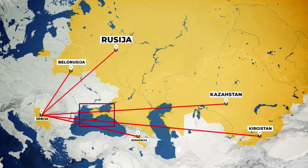 Карта с Крымом, который указан как территория РФ