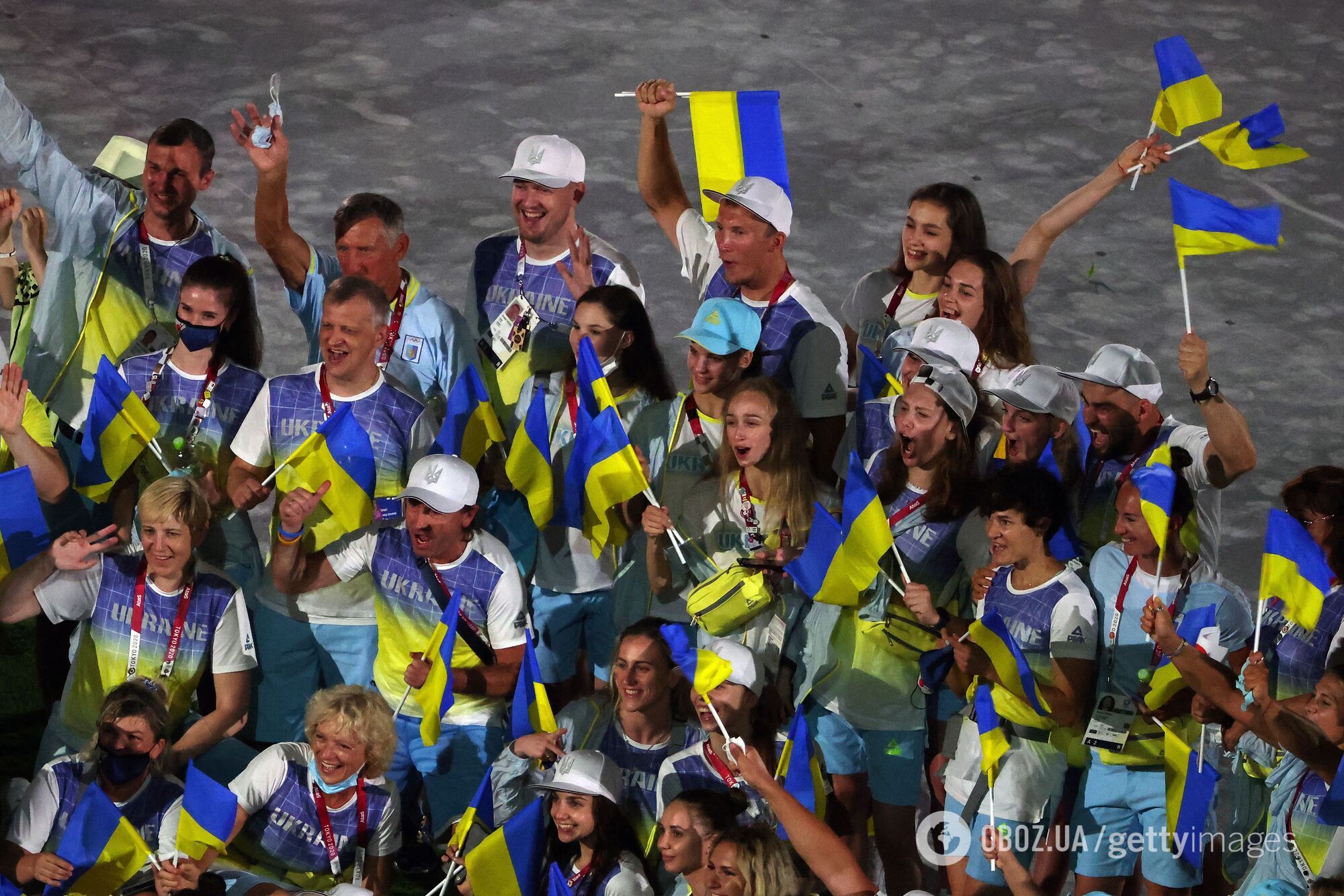 Сборная Украины на церемонии закрытия Олимпиады-2020
