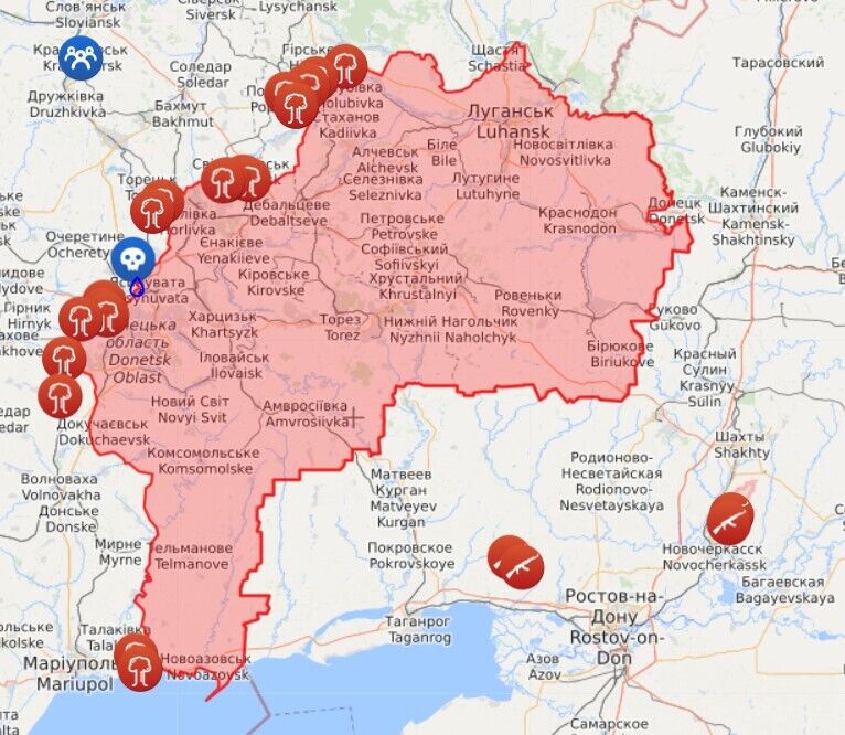 Карта війни на Донбасі