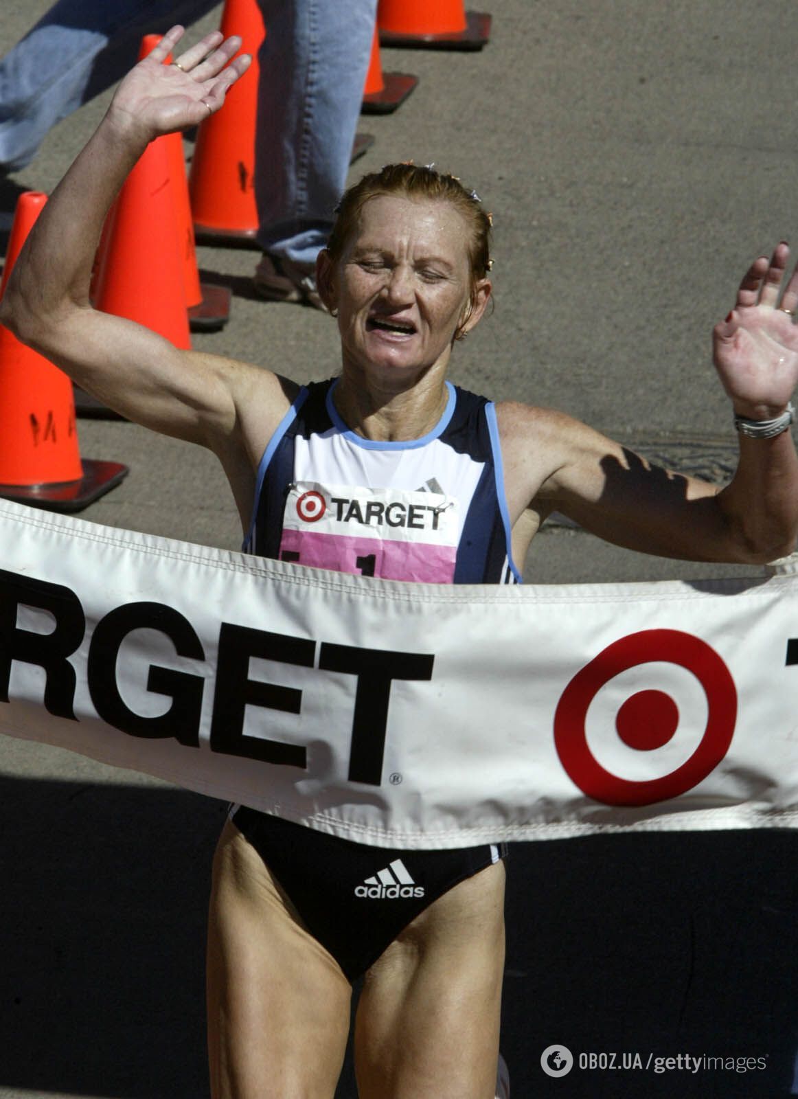 Фирая Султанова-Жданова на марафоне (2004 год)