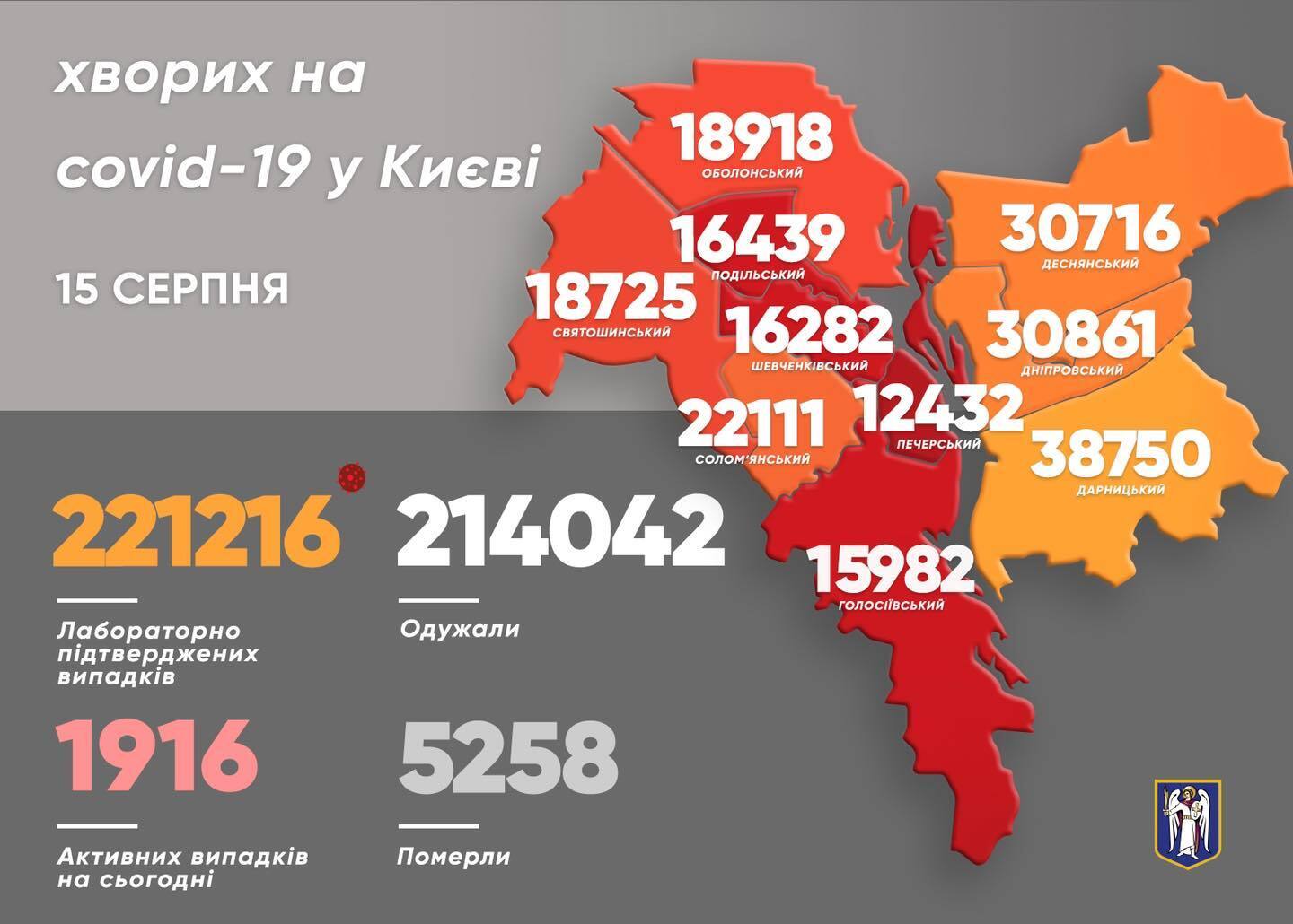 Коронавирус в районах Киева