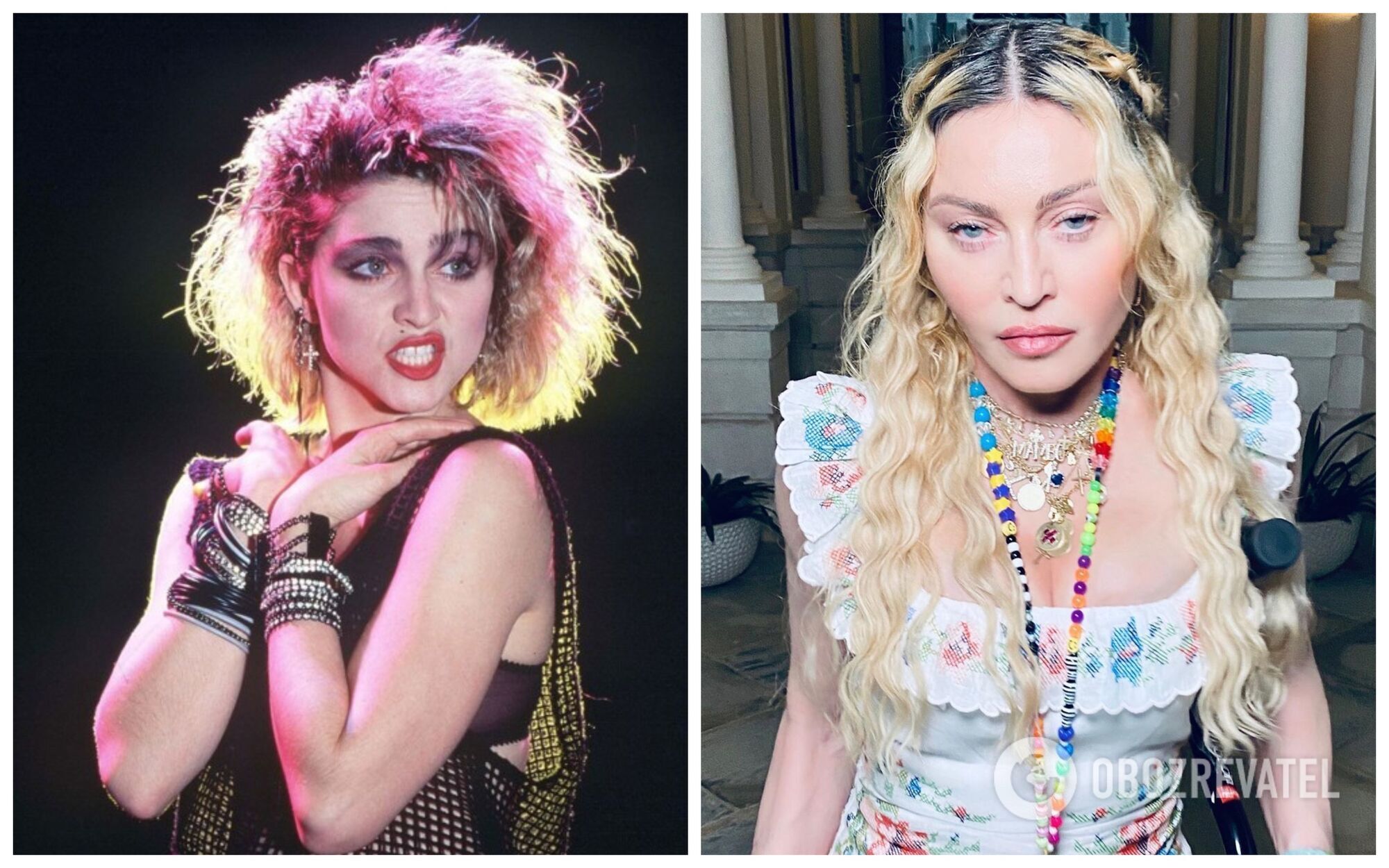 Певица Мадонна в молодости и сейчас