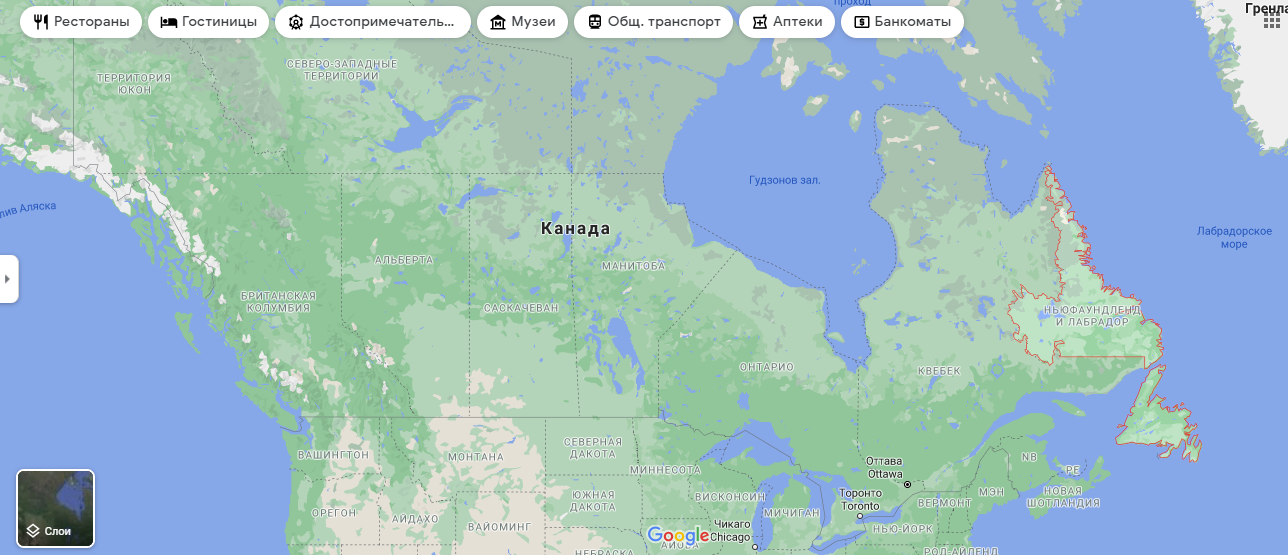 Лабрадор в Канаде на карте