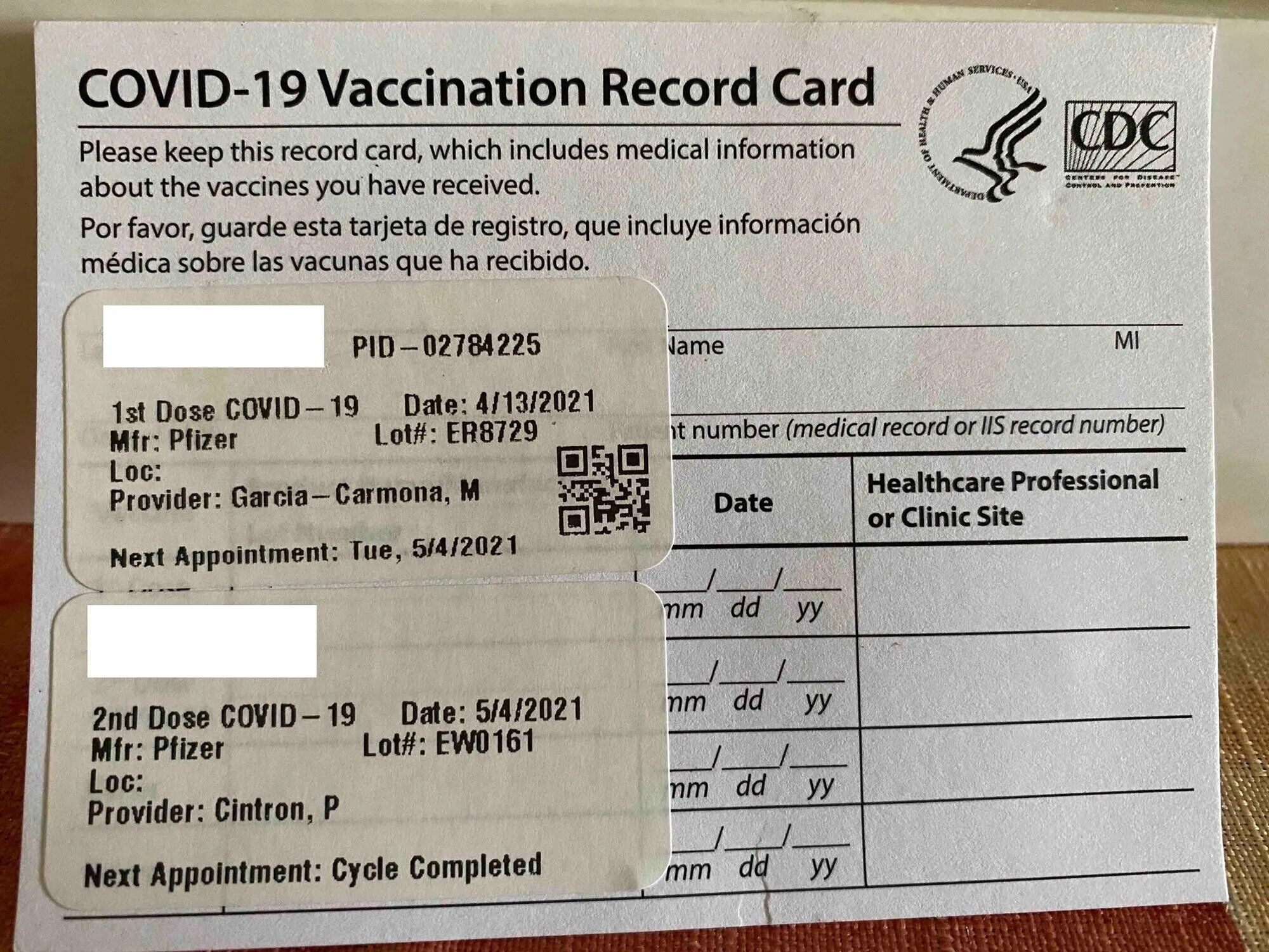 Сертифікат про вакцинацію проти COVID-19 у США