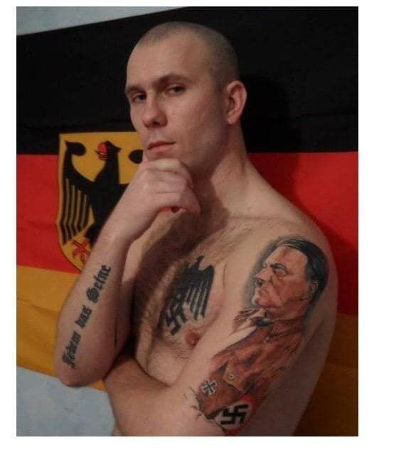 Татуировки российского неонациста Раевского