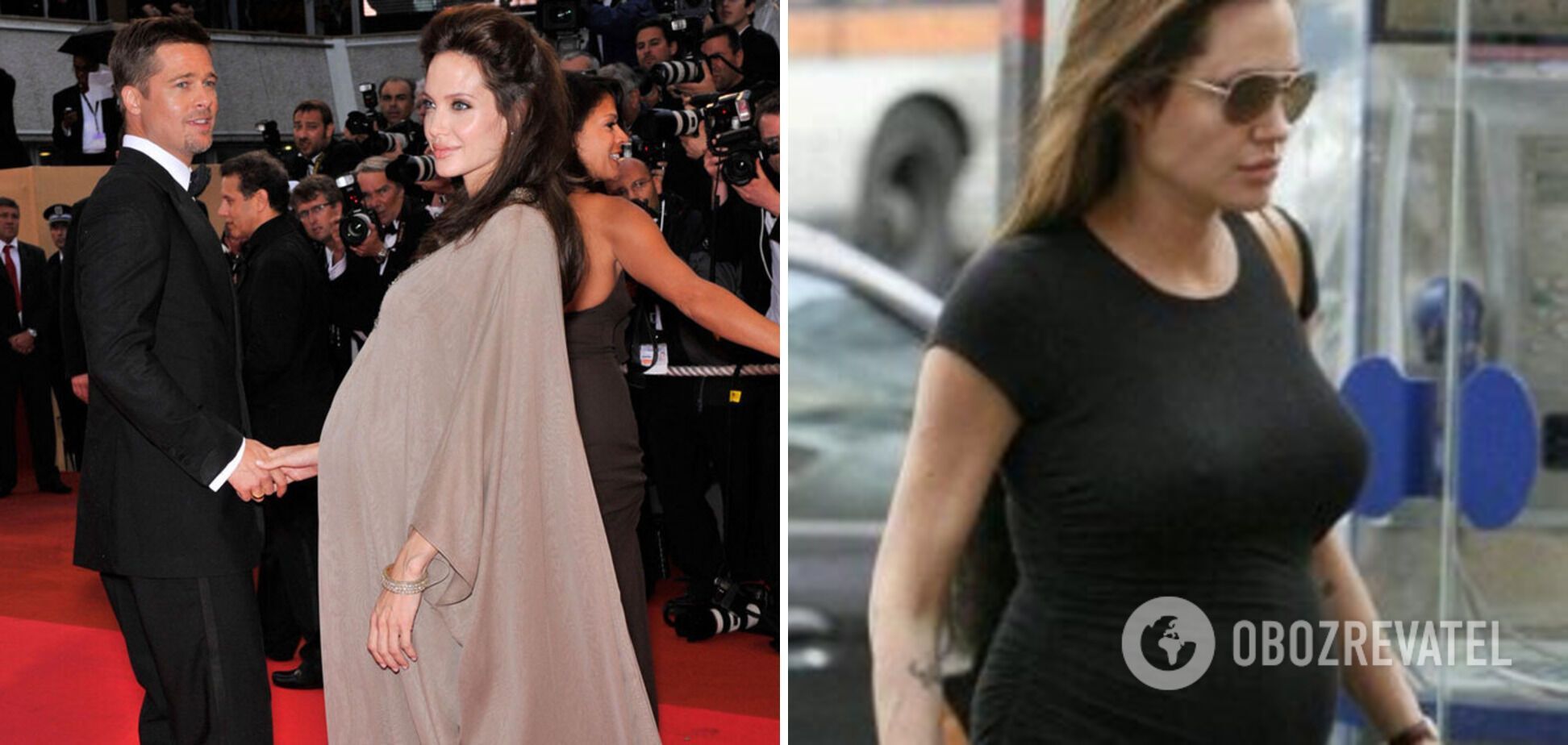 Анджелина Джоли часто позировала беременной на красной дорожке.
