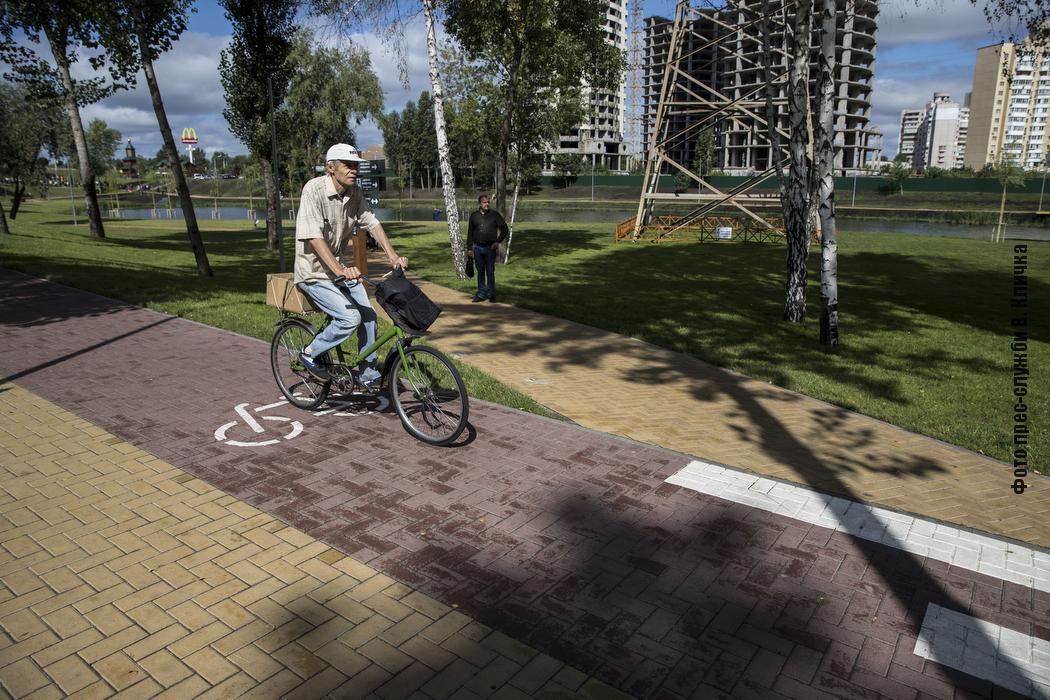 Велодорожки в новой части парка