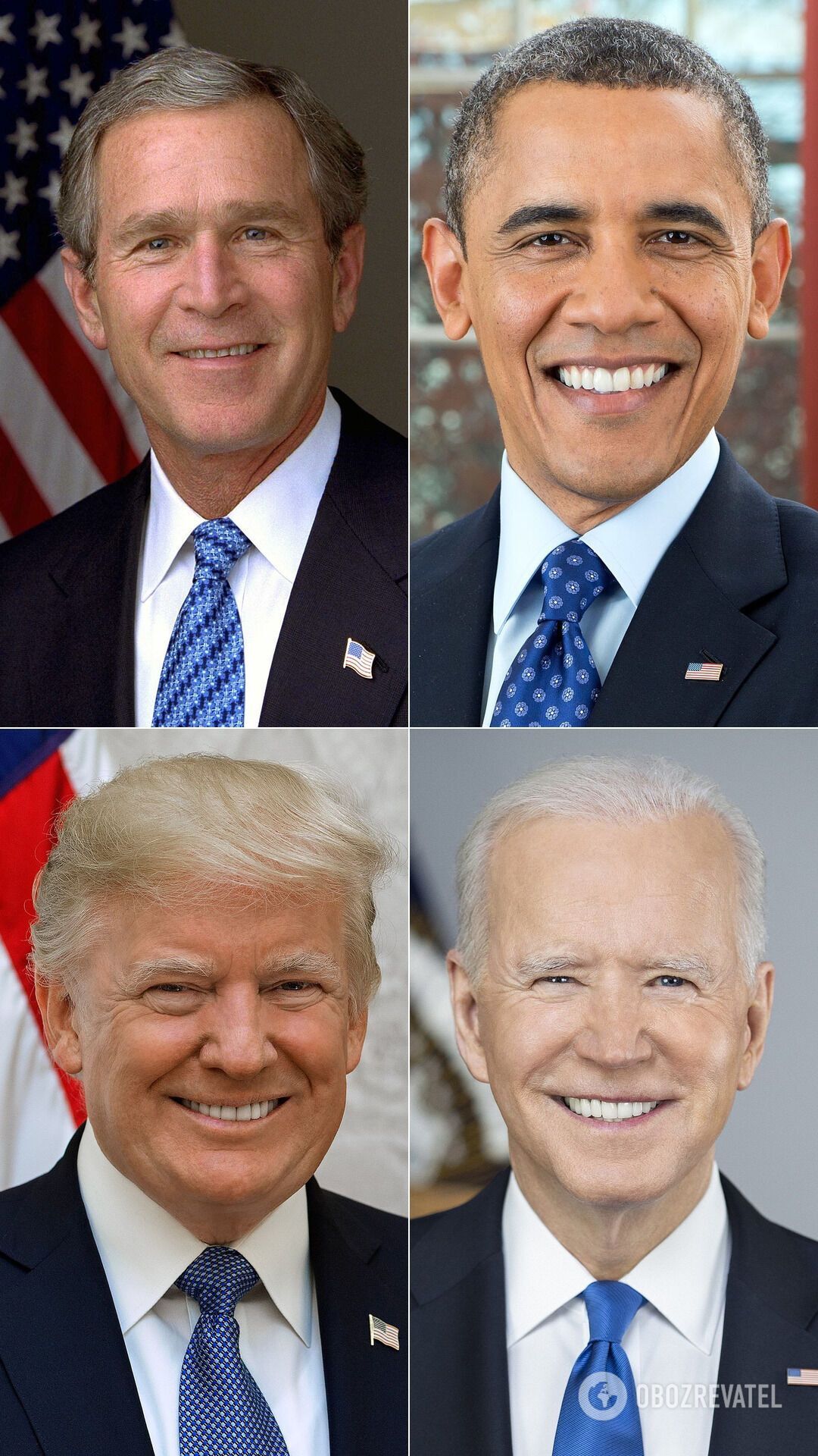 Джордж Буш; Барак Обама; Дональд Трамп; Джо Байден