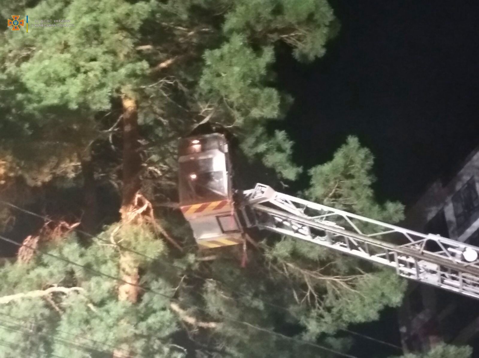 Щоб допомогти парну використовували автодрабину.