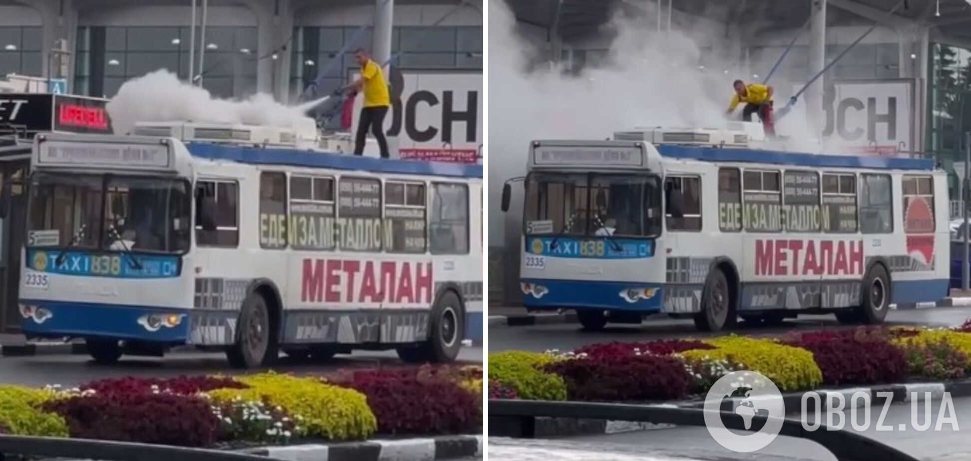 Водій загасив займання