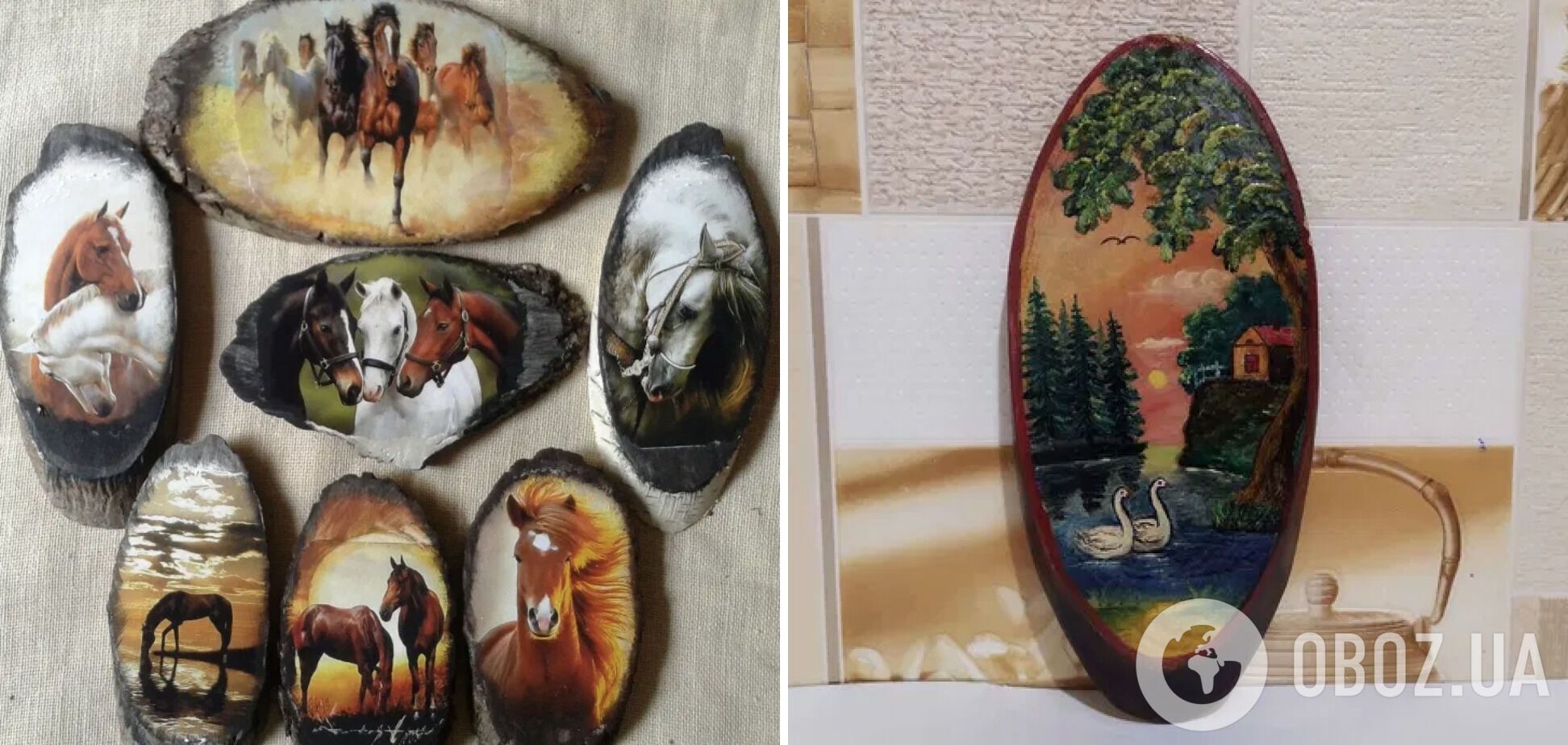 В СССР рисовали картины на натуральных досках из дерева.
