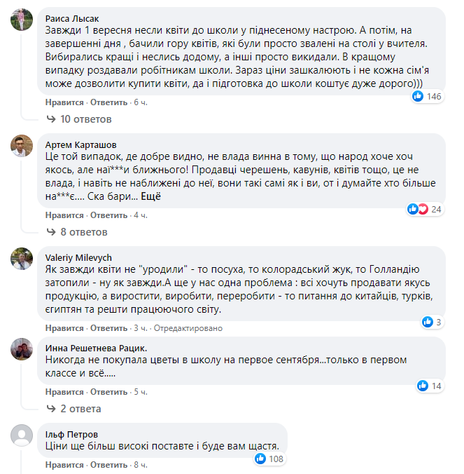 Реакція українців на підвищення цін на квіти.