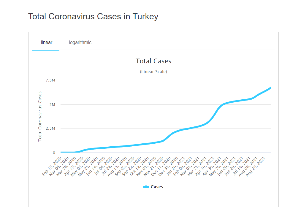 В Турции заболело более 6 млн человек с начала пандемии.