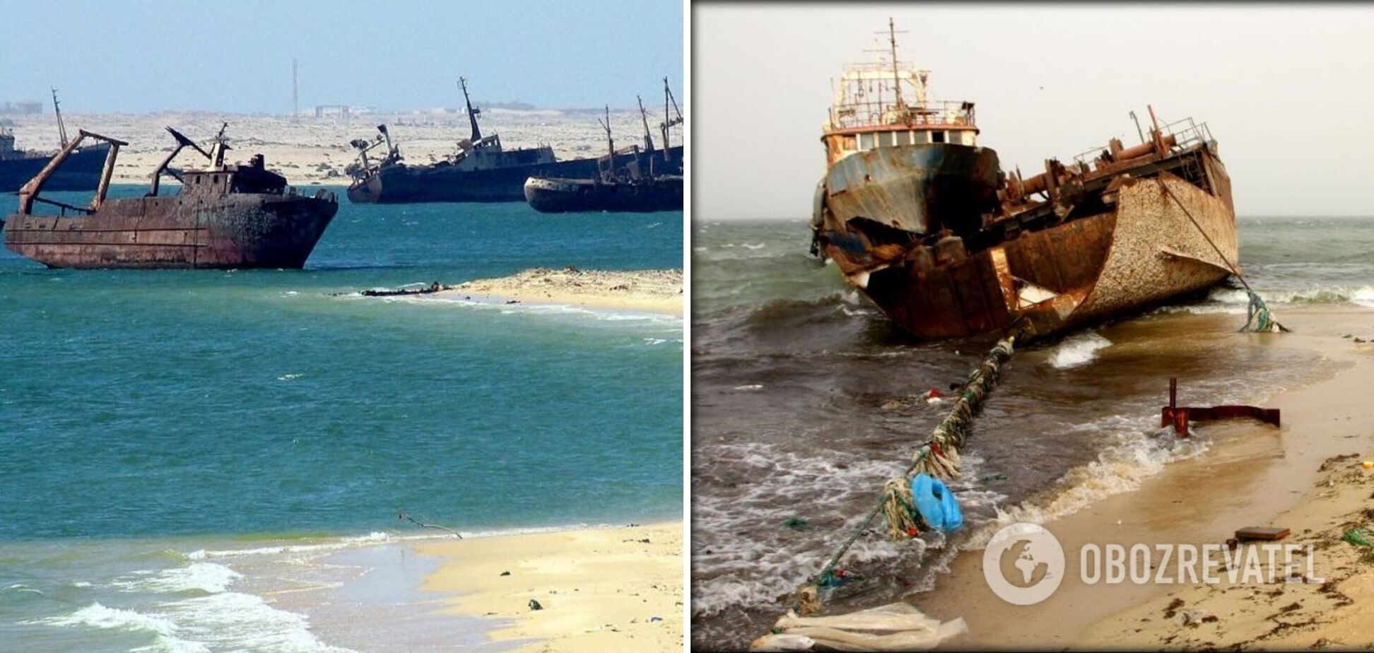 В Мавритании есть кладбище, где лежат сотни кораблей.