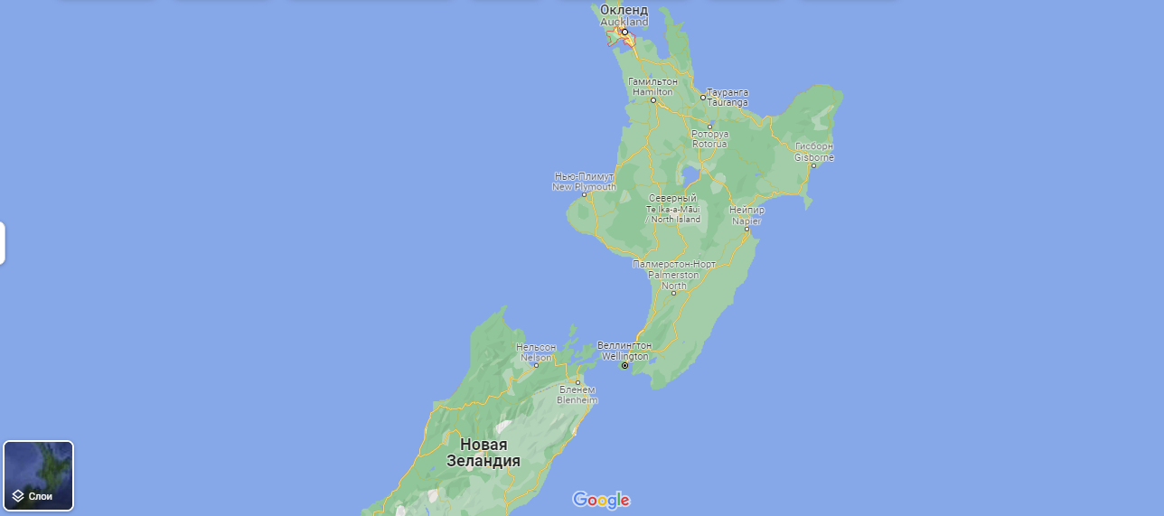 Окленд на мапі