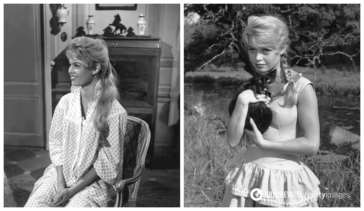 Кадры актрисы из фильма "Невеста слишком красивая", 1956.