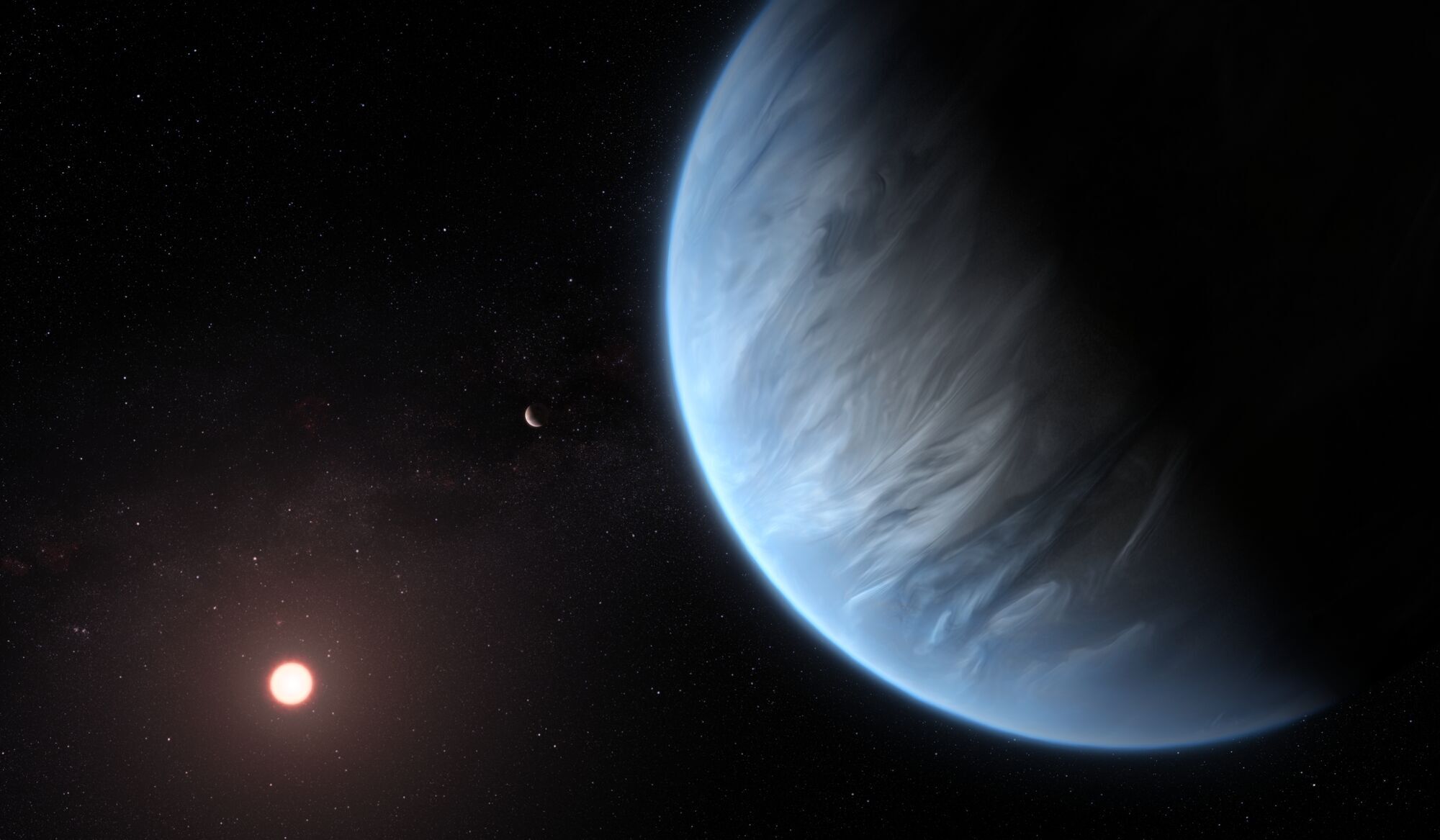 Екзопланета K2-18b на малюнку художника