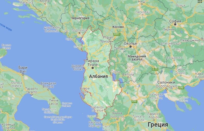 Где находится Албания