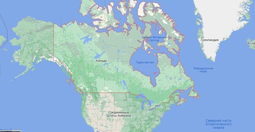 Канада на мапі